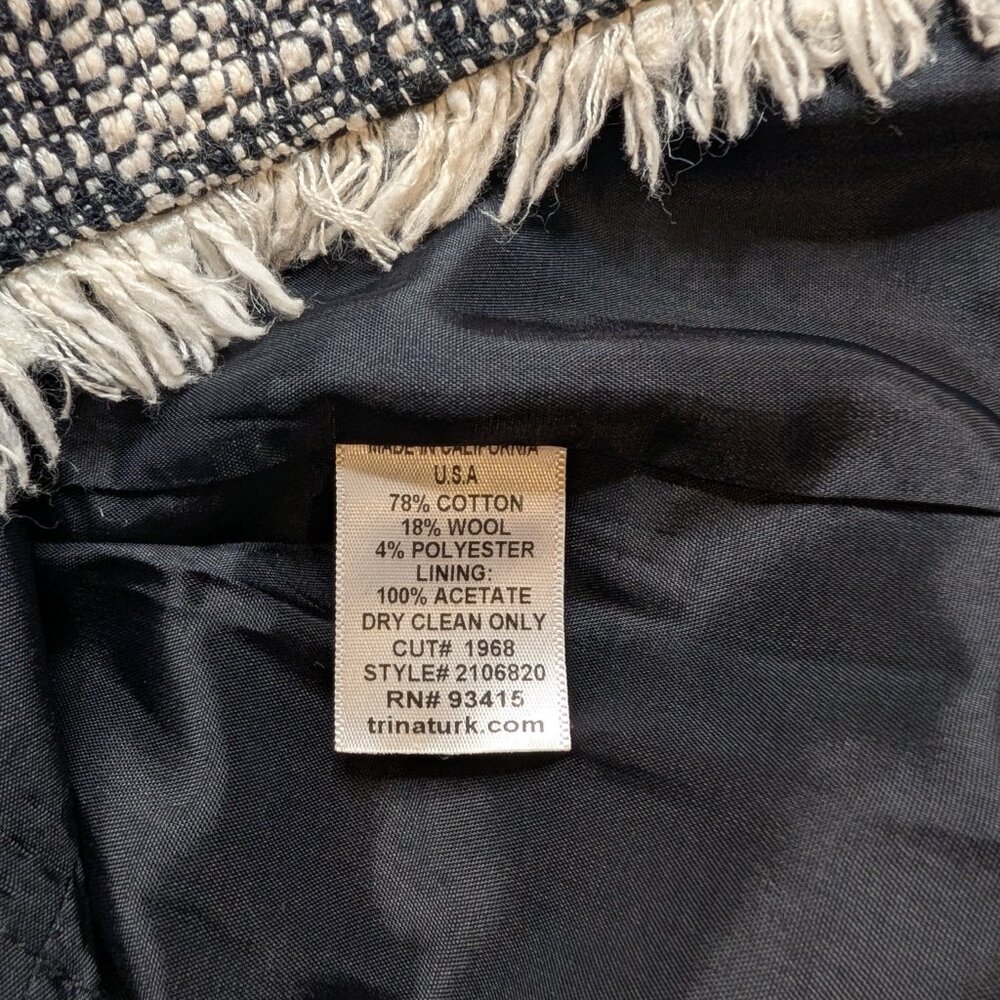 Trina Turk Los Angeles tweed pencil skirt - size 0 - black/cream - Picture 2 of 9